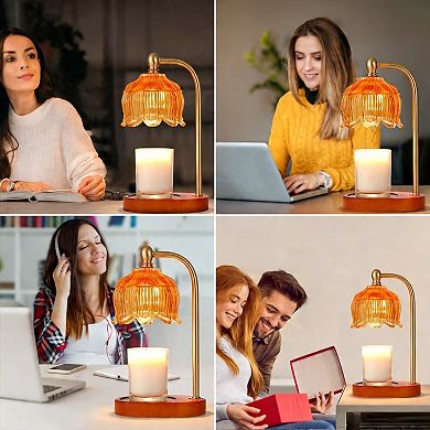 Candle Warmer Lamp Timer Dimmer 2 Bulbs Safe No Smoke Home Decor Gifts