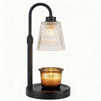 Black Glass Candle Warmer Lamp Timer Dimmable Height Adjustable Wax Melts Home Decor Gifts