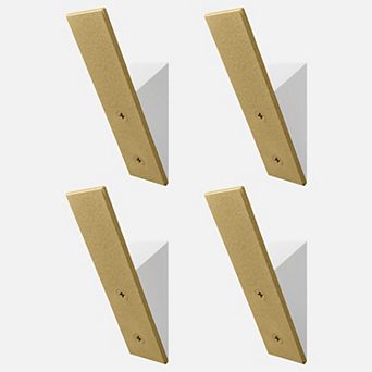 Beech Wood Coat Hooks White Metal Wall Mounted Mid-century Modern Heavy Duty Set Of 4