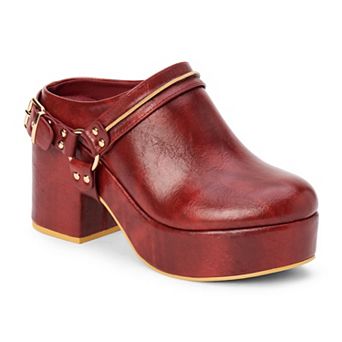 Beach by Matisse Sawyer Women's Block Heel Mule with Buckle Accent