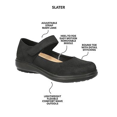 Easy Street Slater Women's Mary Jane Flats with Velcro Closure