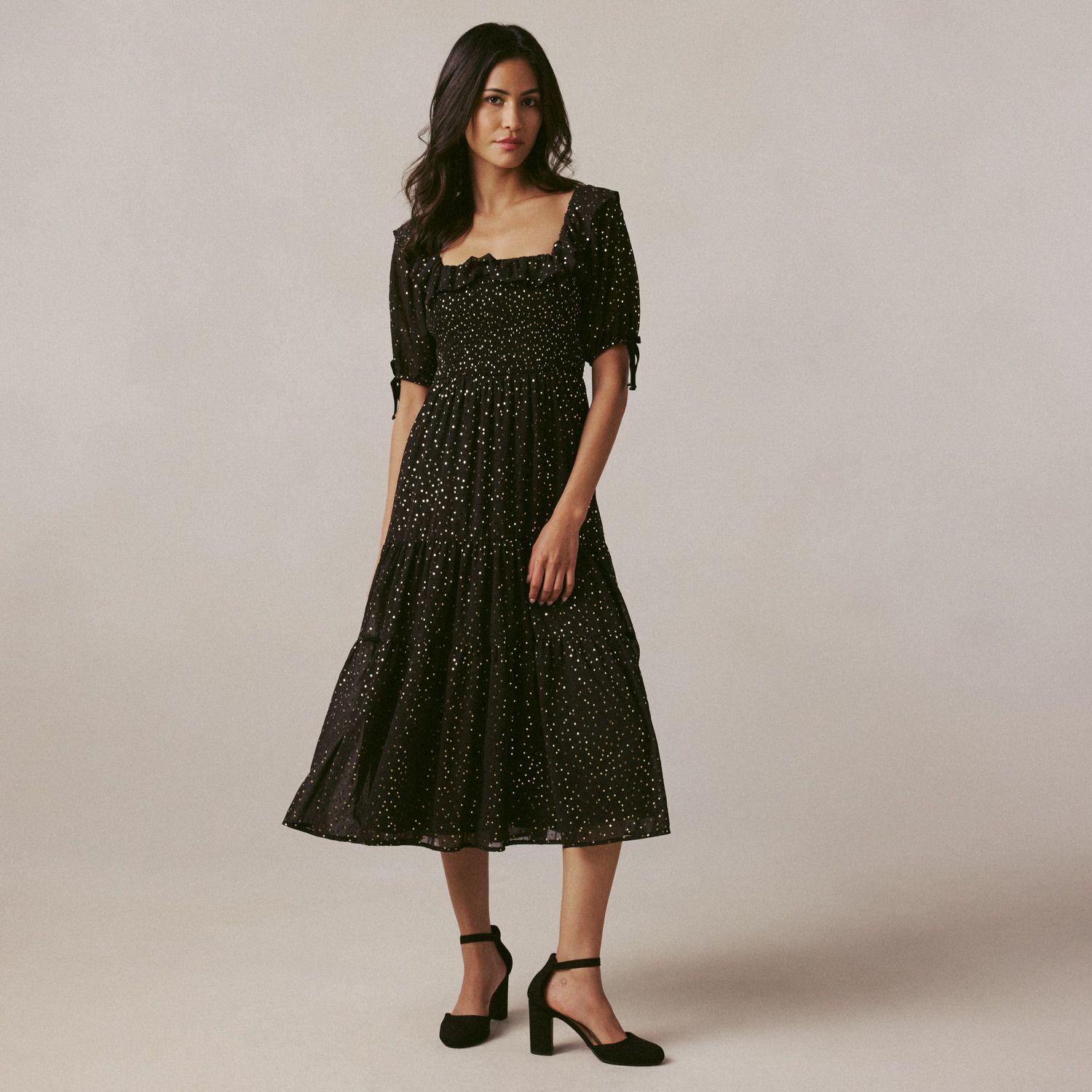 Женское платье LC Lauren Conrad Ruffle Square Neck Midi