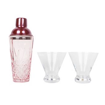 Brookstone Glass Cocktail Shaker Kit with 2 Glasses
