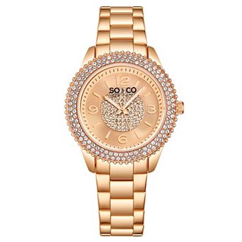 Madison 5532 38mm Quartz Watch with Crystals on Bezel and Inner Dial Stainless Steel Bracelet 18mm