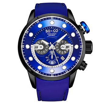 Precision-Driven Power: 50mm Chronograph Watch with Silicone Rubber Strap and Luminous Details