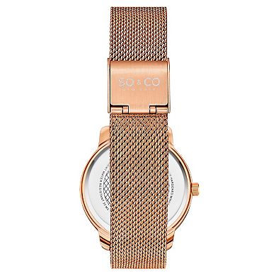 Chelsea 5586 34mm Crystal Studded MOP Watch with Mesh Strap