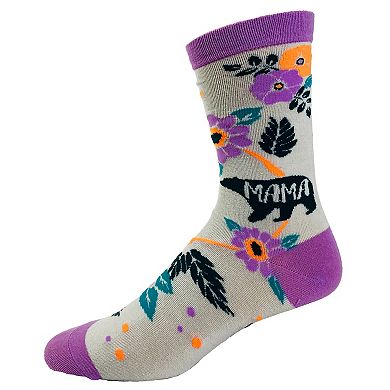 Womens Mama Bear Socks Funny Mothers Day Footwear