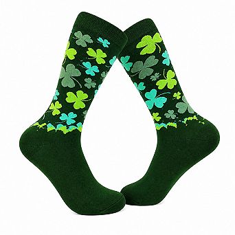 Women's Lucky Shamrock Socks Funny St Patricks Day Irish Novelty Crazy Fun