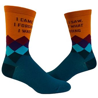 Women's I Came I Saw I Forgot What I Was Doing Socks Funny Introvert Sarcastic Novelty Footwear