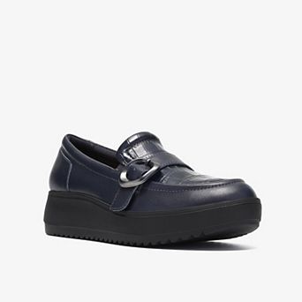 Clarks® Zylah Vine Women's Slip-On Loafer Shoes With Buckle Detail