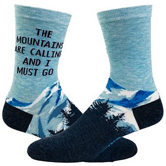Women's The Mountains Are Calling and I Must Go Socks Funny Outdoor Camping Hiking Footwear