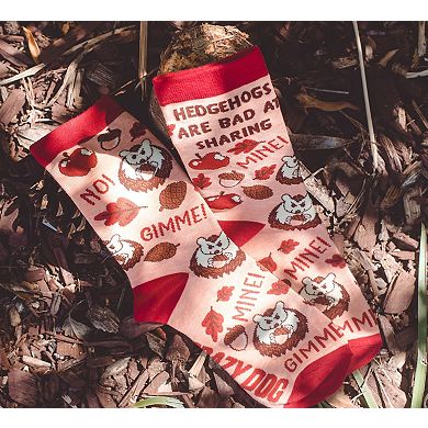 Women's Hedgehogs Are Bad At Sharing Socks Funny Fall Autumn Novelty Footwear