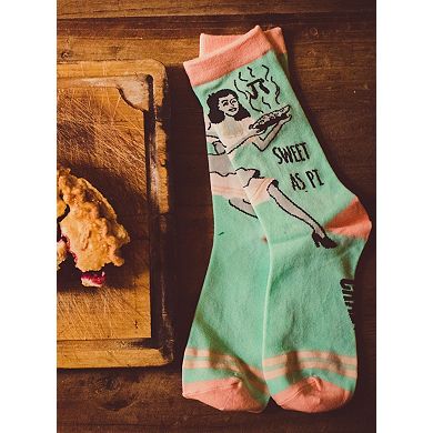 Women's Sweet As Pi Socks Funny Math Nerd 3.14 Novelty Dessert Kitchen Graphic Footwear