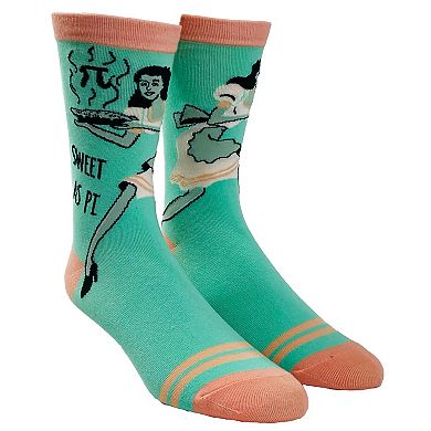 Women's Sweet As Pi Socks Funny Math Nerd 3.14 Novelty Dessert Kitchen Graphic Footwear