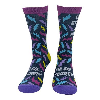 Women's Im so Excited Im so Scared Socks Funny Thrilled Panicking Footwear