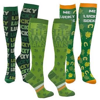 Unisex Saint Patricks Day Compression Socks 3 Pack Bundle for Men and Women