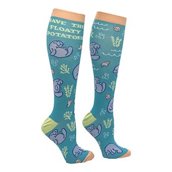 Unisex Save The Floaty Potatoes Funny Animal Compression Socks for Women and Men