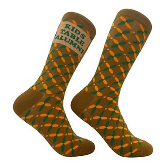 Women's Kids Table Alumni Socks Funny Sarcastic Graphic Novelty Footwear for Ladies