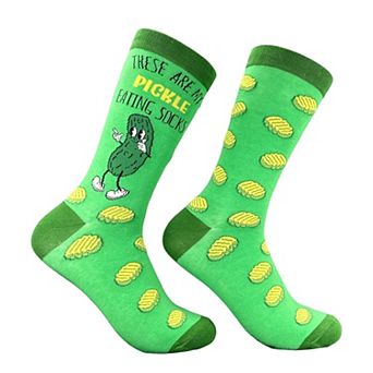 Women's These Are My Pickle Eating Socks Funny Sarcastic Food Graphic Novelty Footwear For Ladies