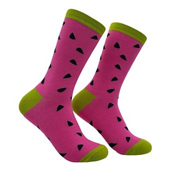 Women's Watermelon Socks Funny Sarcastic Fruit Graphic Novelty Footwear for Ladies