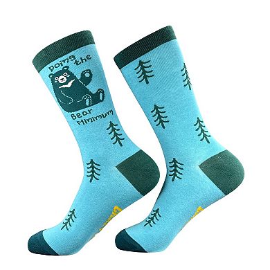 Women's Doing The Bear Minimum Socks Funny Sarcastic Graphic Novelty Footwear For Ladies