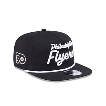 Men's New Era Black Philadelphia Flyers Team Text Golfer Adjustable Hat