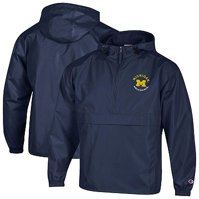 Men's Champion Navy Michigan Wolverines Packable Hooded