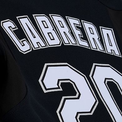 Men's Mitchell & Ness Miguel Cabrera Black Florida Marlins 2003 Cooperstown Mesh Batting Practice Button-Up Jersey