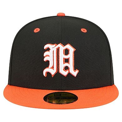 Men's New Era Black/Orange Miami Hurricanes On-Field Baseball Fitted Hat