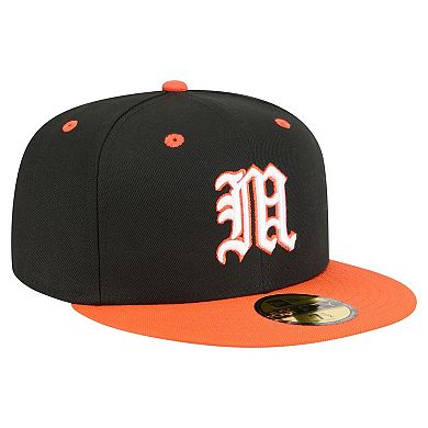 Men's New Era Black/Orange Miami Hurricanes On-Field Baseball Fitted Hat