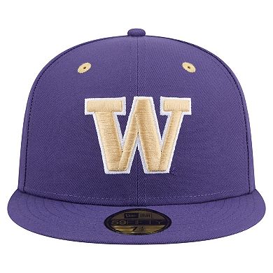 Men's New Era Purple Washington Huskies On-Field Baseball Fitted Hat