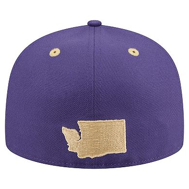 Men's New Era Purple Washington Huskies On-Field Baseball Fitted Hat