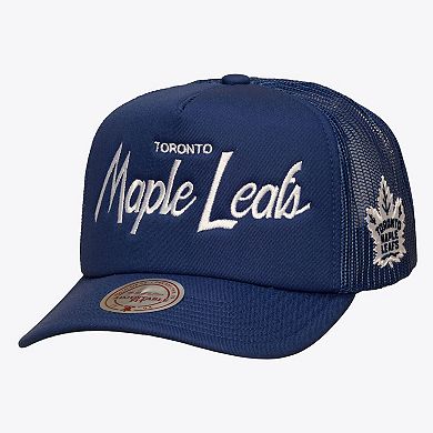 Men's Mitchell & Ness Blue Toronto Maple Leafs Head Coach Trucker Adjustable Hat