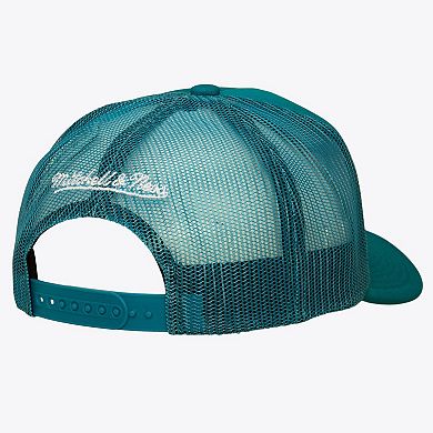 Men's Mitchell & Ness Teal San Jose Sharks Head Coach Trucker Adjustable Hat