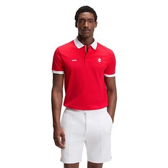 Men's Hugo Boss Red Canada Lux Paddy Polo