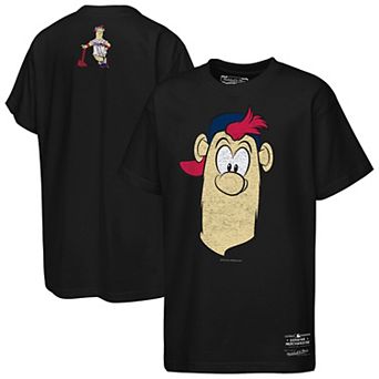 Youth Mitchell & Ness Black Atlanta Braves Big Face Mascot T-Shirt