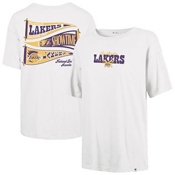 Women's '47 Cream Los Angeles Lakers Bow and Banner Sadie T-Shirt