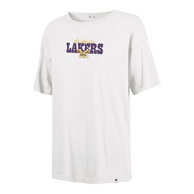 Women's '47 Cream Los Angeles Lakers Bow and Banner Sadie T-Shirt