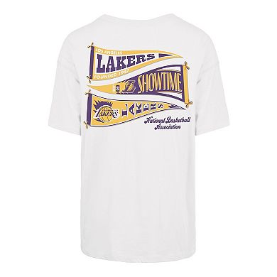 Women's '47 Cream Los Angeles Lakers Bow and Banner Sadie T-Shirt
