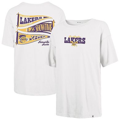 Women's '47 Cream Los Angeles Lakers Bow and Banner Sadie T-Shirt