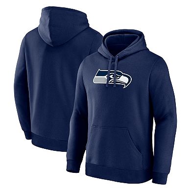 Men's Logo Athletic College Navy Seattle Seahawks Primary Logo Hoodie
