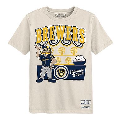 Preschool Mitchell & Ness Cream Milwaukee Brewers Step Back Up T-Shirt