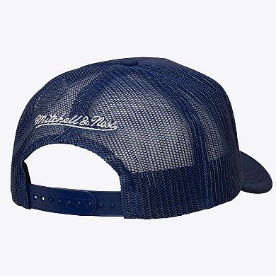 Men's Mitchell & Ness Blue Tampa Bay Lightning Head Coach Trucker Adjustable Hat