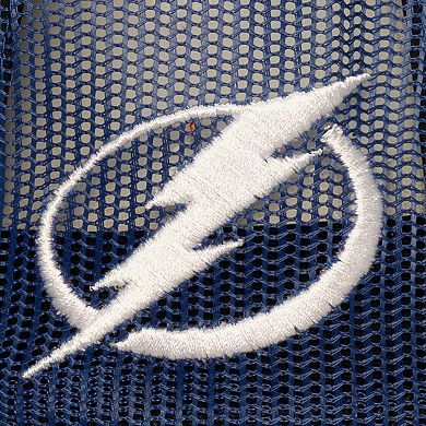 Men's Mitchell & Ness Blue Tampa Bay Lightning Head Coach Trucker Adjustable Hat