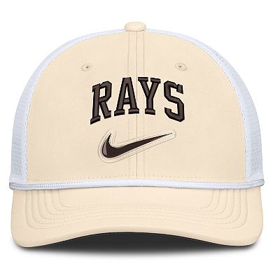 Men's Nike Natural/White Tampa Bay Rays Rise Dri-FIT Trucker Adjustable Hat​