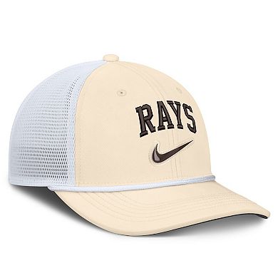 Men's Nike Natural/White Tampa Bay Rays Rise Dri-FIT Trucker Adjustable Hat​