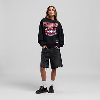 Women's Mitchell & Ness Black Montreal Canadiens Core Oversized Sweatshirt