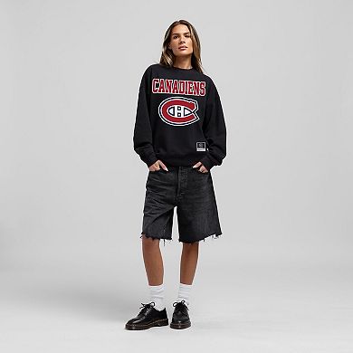 Women's Mitchell & Ness Black Montreal Canadiens Core Oversized Sweatshirt