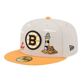 Men's New Era Tan/Gold Boston Bruins Localized City Icon 59FIFTY Fitted Hat