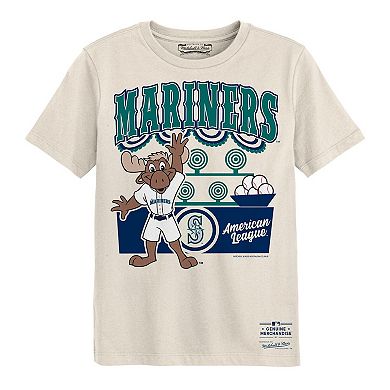 Preschool Mitchell & Ness Cream Seattle Mariners Step Back Up T-Shirt